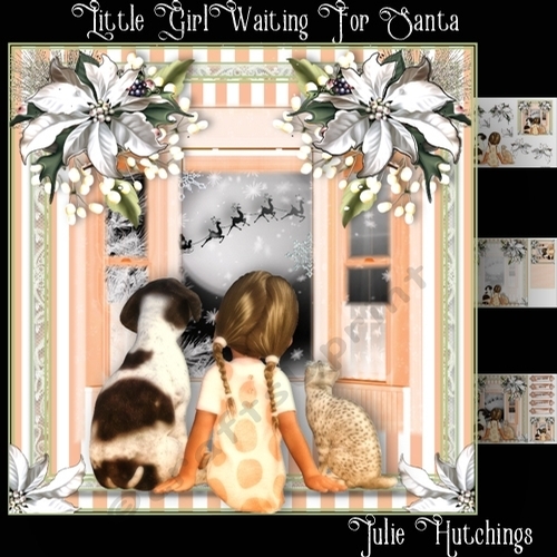 Little Girl Waiting For Christmas Card Front Kit