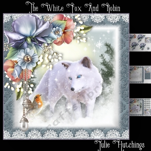 The White Fox and Robin Card Front  Kit