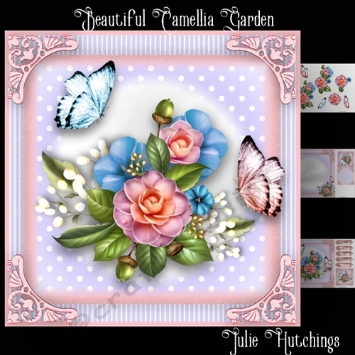 Camellia Garden Card Front Kit