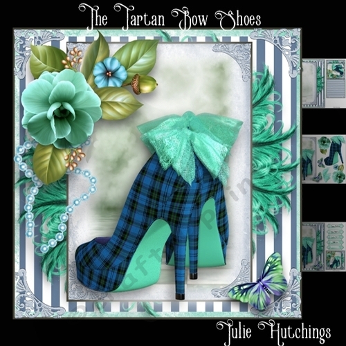 The Tartan Bow Shoes card Front Kit