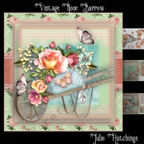 Vintage Rose Barrow Card Front Kit