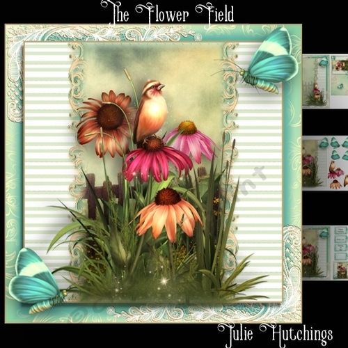 The Flower Field Card Front Kit