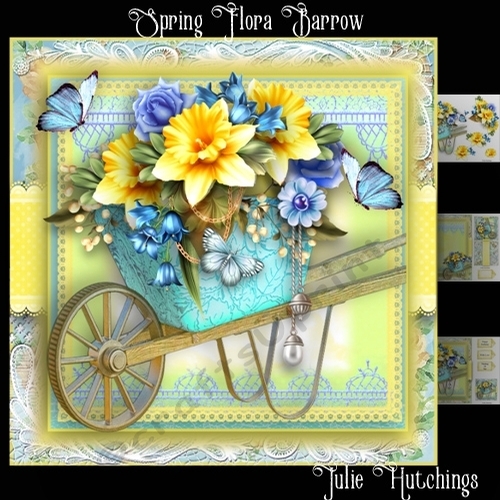 The Spring Floral Barrow Card Front Kit