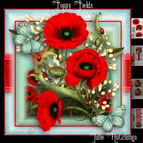 Poppy Fields Card Front Kit