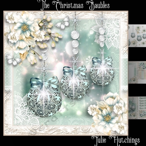 The Christmas Baubles Card Front Kit