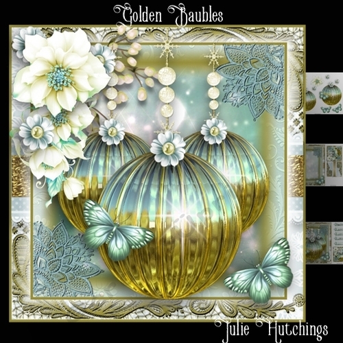 The Golden Baubles Card Front Kit
