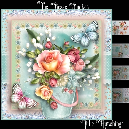 The Rose Bucket Card Front Kit