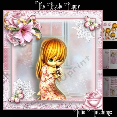 The Little Puppy Card Front Kit