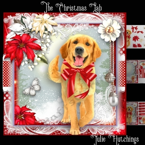 The Christmas Labrador Card Front Kit