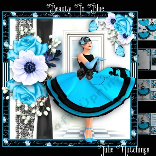 Beauty in Blue Card Front Kit