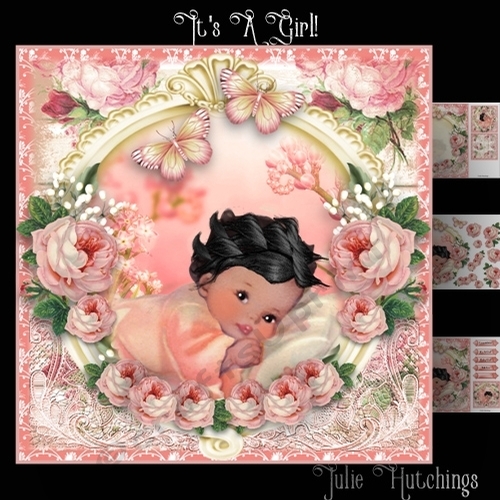 Its A Girl Card Front Kit