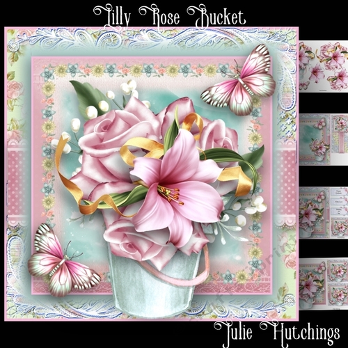 Lilly Rose Bucket Card Front Kit