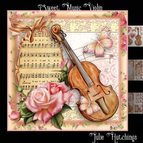 Sweet Music Violin Card Front Kit