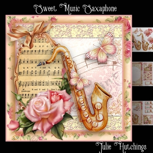 Sweet Music Saxaphone Card Front Kit