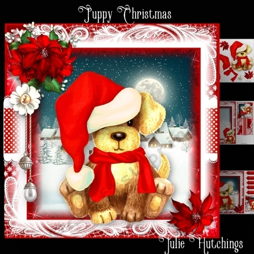 Christmas Puppy Card Front Kit