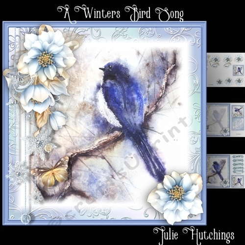 A Winters Bird Song Card Front Kit