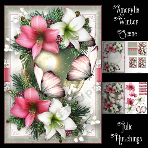Amaryllis Winter Scene A5 Card Front Kit