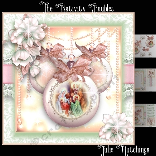 The Nativity Baubles Card Front Kit