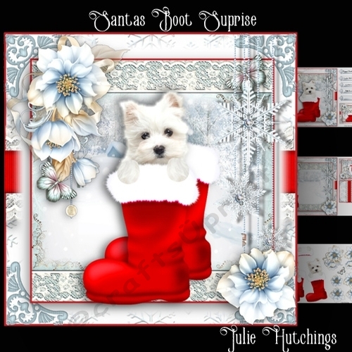 Santas Boots Suprise Card Front Kit 