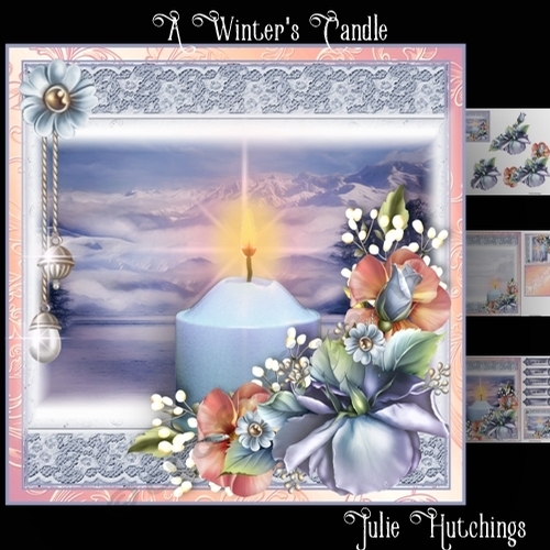 A Winters Candle Card Front Kit