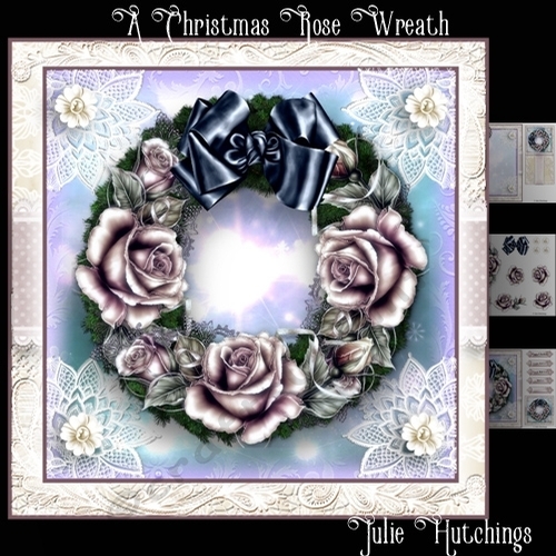 The Christmas Rose Wreath Card Front Kit