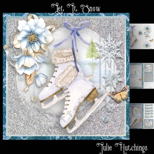 Let It Snow Skates Card Front Kit