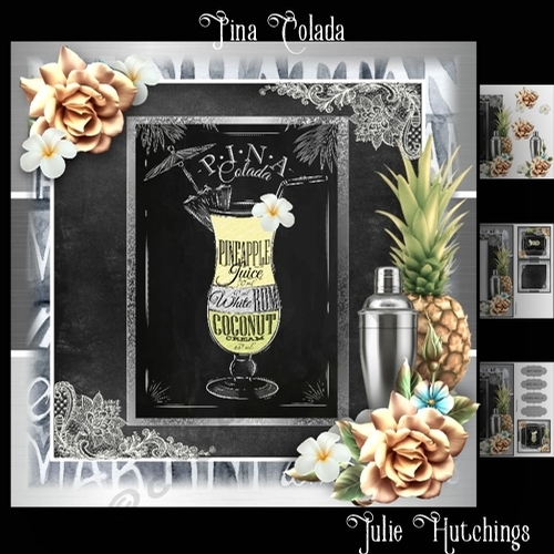 Pina Colada Cocktail Card Front Kit