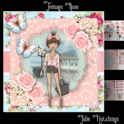 Teenage Rose Card Front Kit
