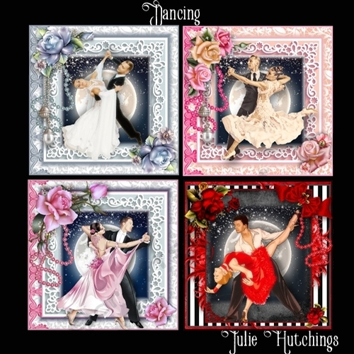Dancing Set of 4 Card Front Kits
