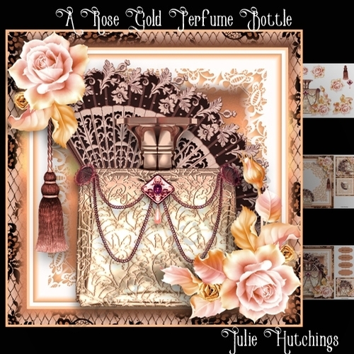 A Rose Gold Perfume Bottle Card Front Kit
