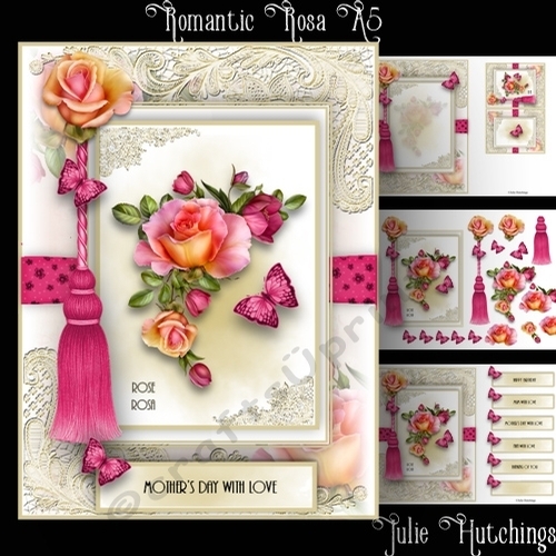 Romantic Rosa Card Front Kit A5