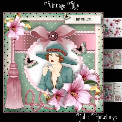 Vintage Lilly Card Front Kit