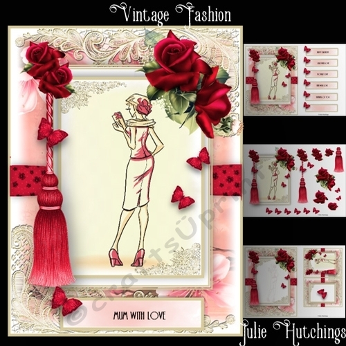 Vintage Fashion 3 Card Front Kit