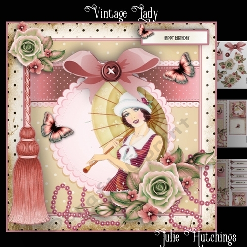 Vintage Lady 2 Card Front Kit