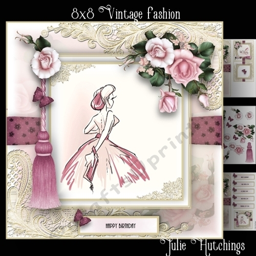 8x8 Vintage Fashion 1 Card Front Kit