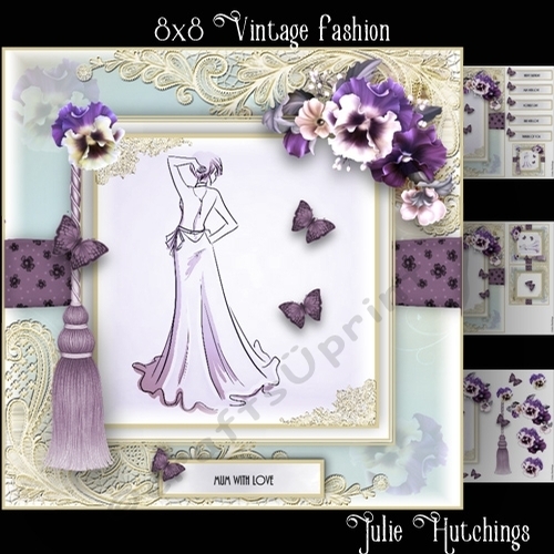 8x8 Vintage Fashion 2 Card Front Kit