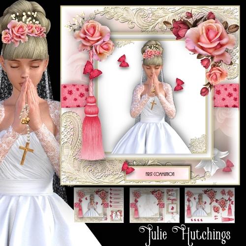 Holy Communion Female Card Front Kit