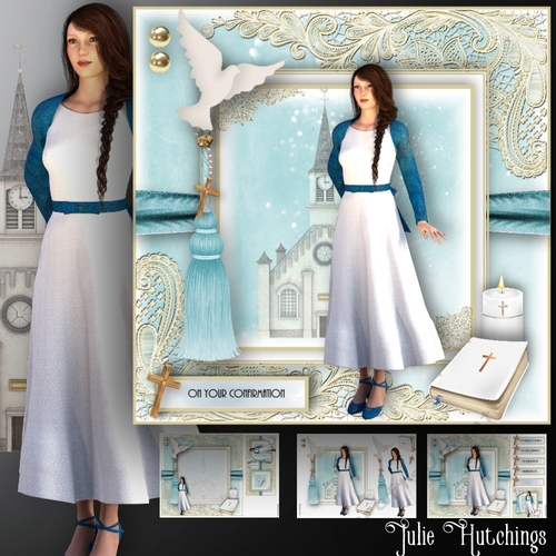 Confirmation Older Teen Girl Card front Kit