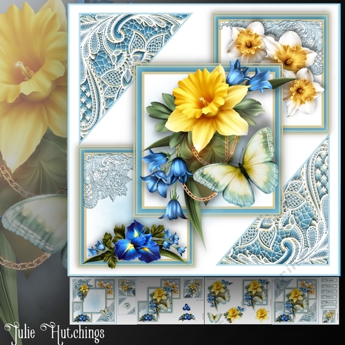 Spring Flora And Lace Card Front Kit