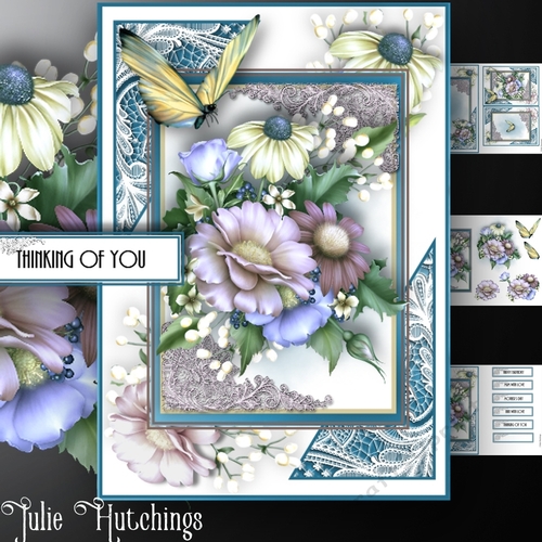 A5 Summer Flora and Lace Card Front Kit
