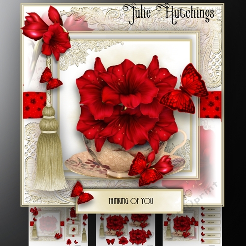 7x7 Amarillis teacup  Card Kit