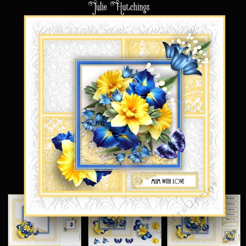 Spring Flora and Lace Squares Card Kit