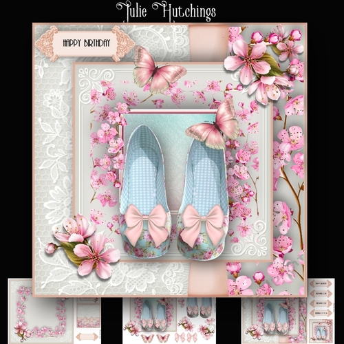 Cherry Blossom Shoes Card Kit