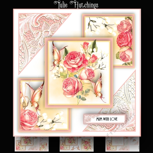 Peony And Lace Card Kit