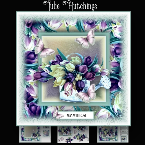 Beautiful Tulips in a Watering Can Card Kit