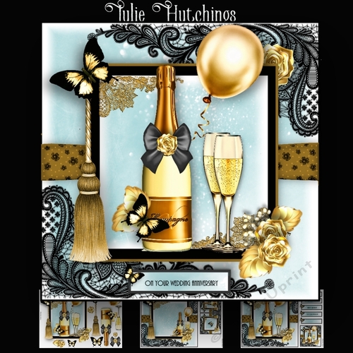 Champagne Wishes Card Front Kit