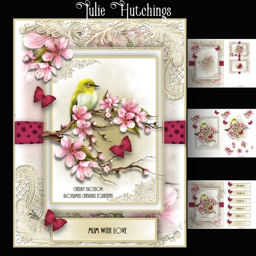 A5 Cherry Blossom card kit (without tassle)