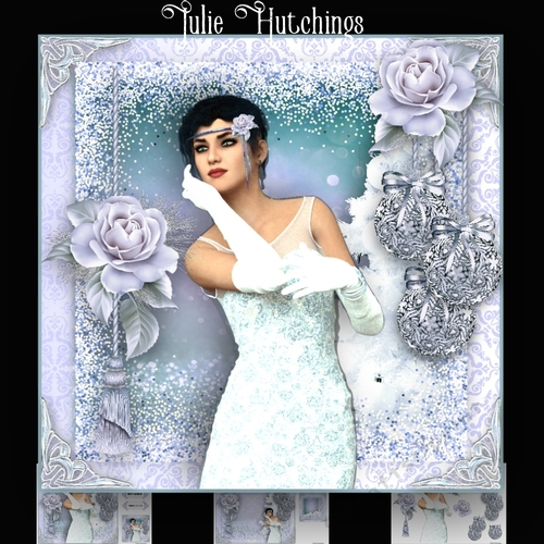 Deco White Christmas Card Kit
