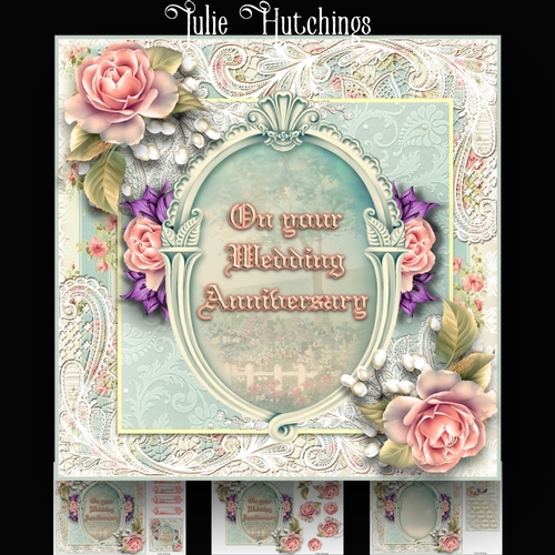 Wedding Anniversary Rose Card Kit