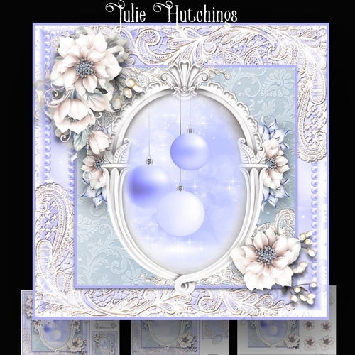 Ice Blue Baubles Card Kit